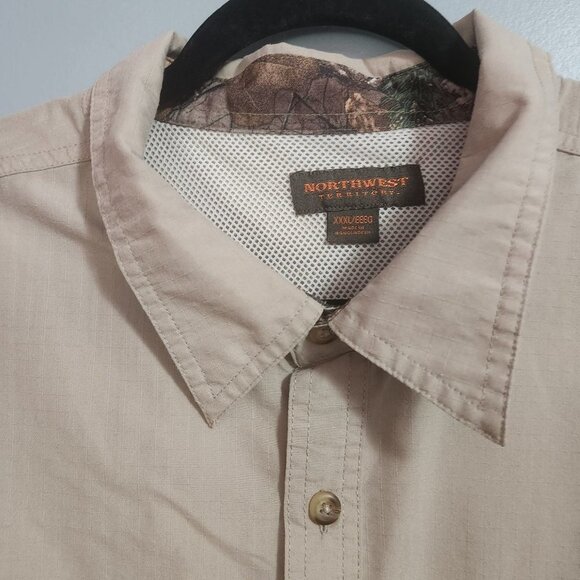 Northwest Territory Mens Fishing shirt, XXXL Tan long sleeve Button up - Picture 4 of 8